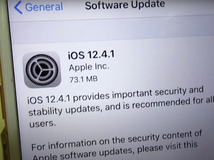 Photo of iphone with outdated software