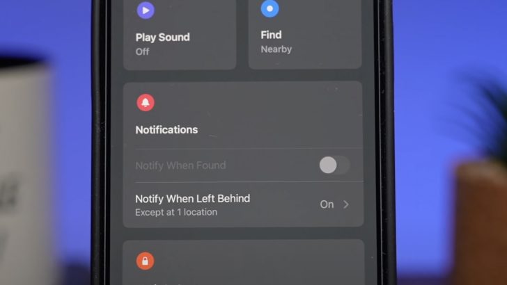 Photo of notify when left behind feature in iphone