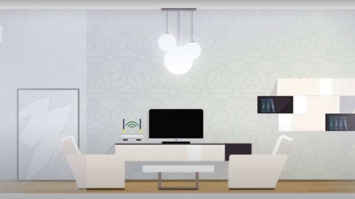 Image of wifi router next to tv