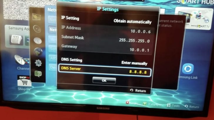 Photo of samsung tv dns server under ip settings