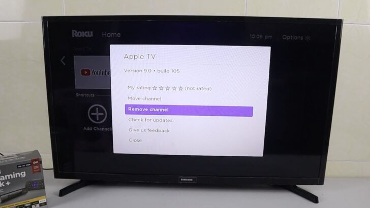 Photo of remove app option in roku