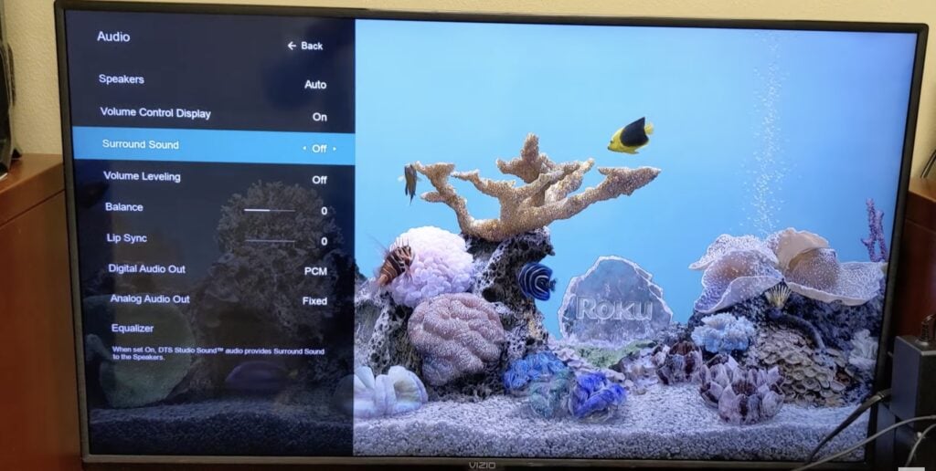 Photo of audio settings in vizio tv