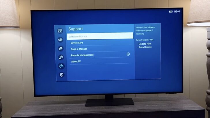 Photo of software update settings in samsung tv
