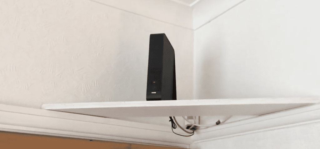 Photo of a router placed in an elevated positon
