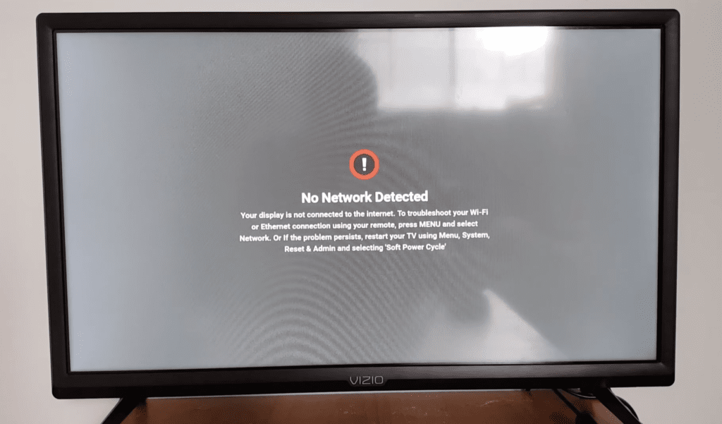 Photo of a Vizio TV not connecting to Wi-Fi