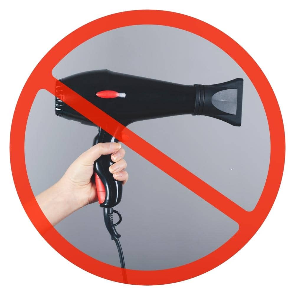 dryer with prohibited sign
