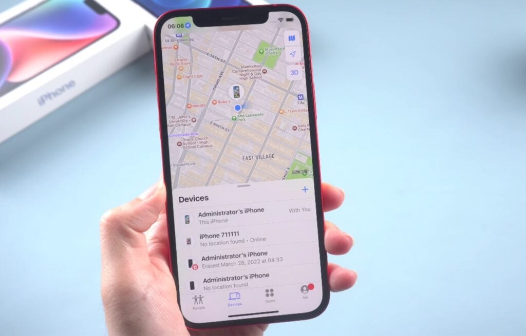 iPhone screen showing no location found