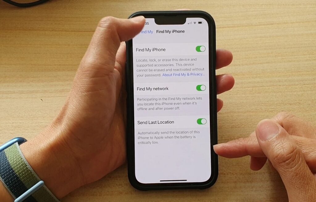 iPhone screen showing 