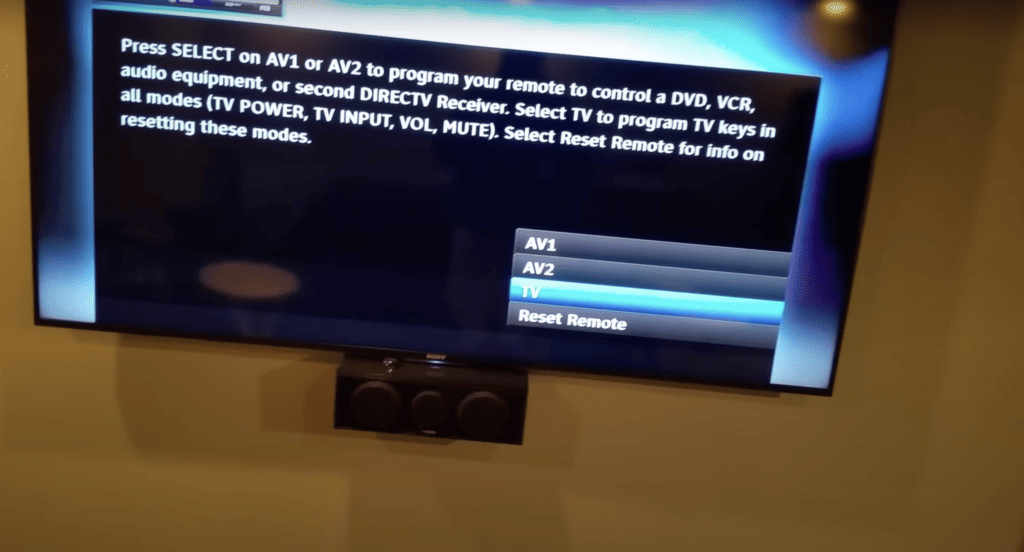 Programming the DIRECTV remote in the receiver
