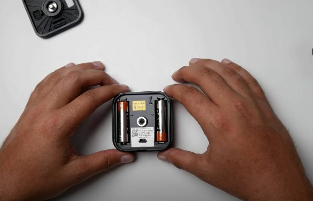 New batteries installed in a  Blink camera