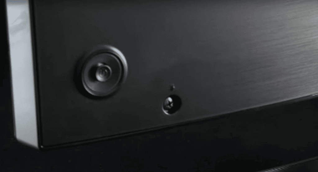Power button at the back of the LG TV