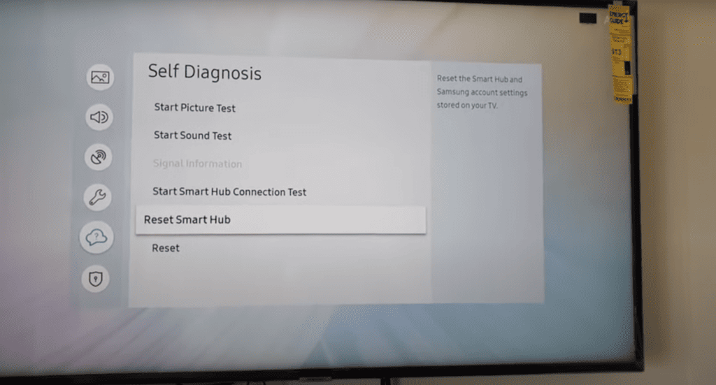 Reset smart hub on Samsung TV