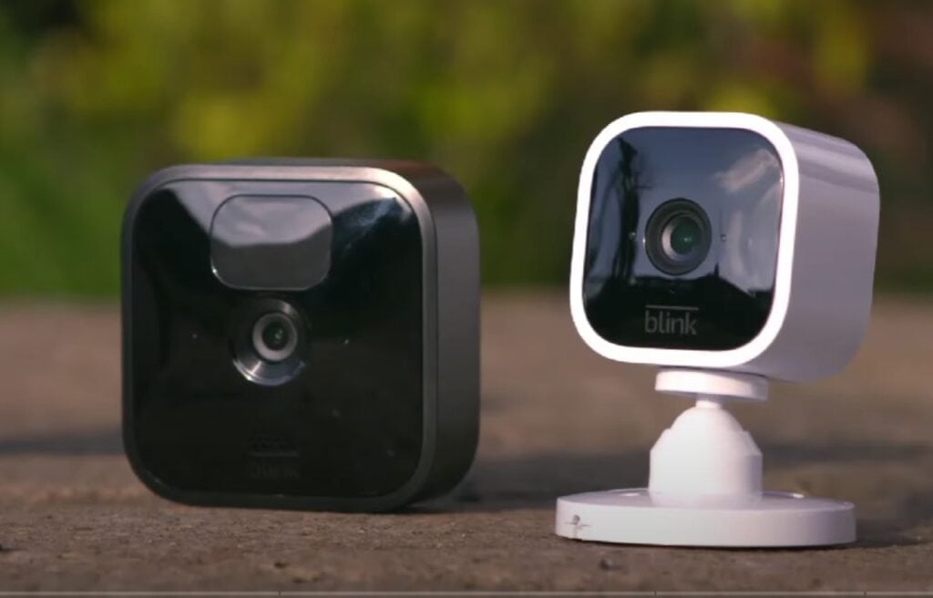 two Blink Camera on the ground