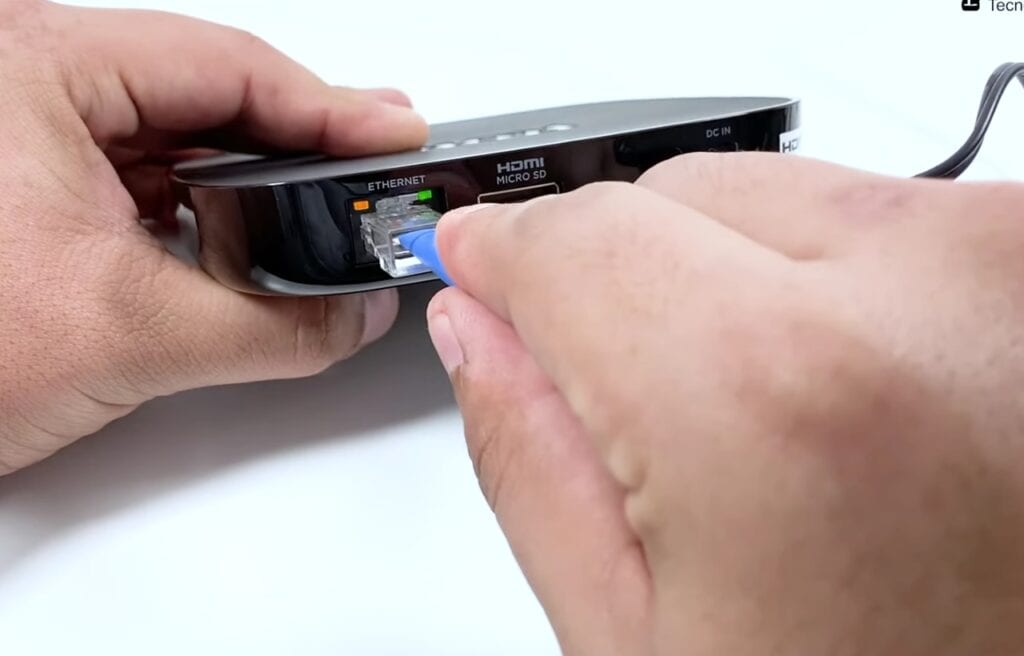 Checking the ethernet cable on a Roku device