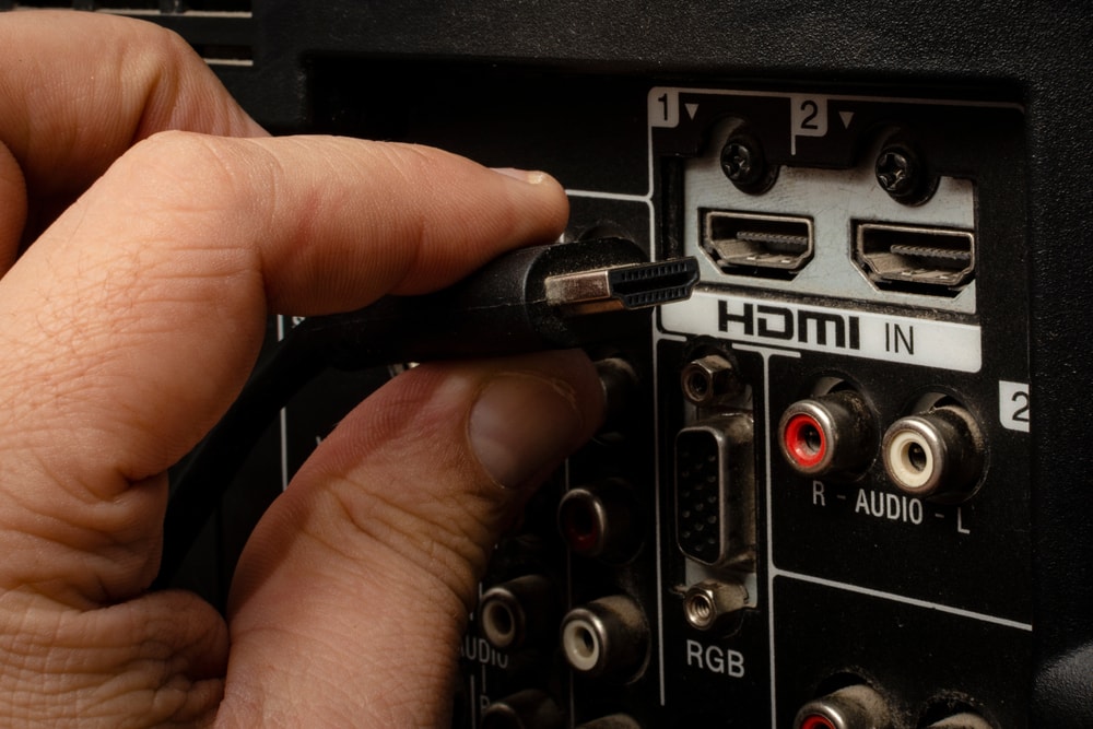 HDMI port on the back panel of a TV