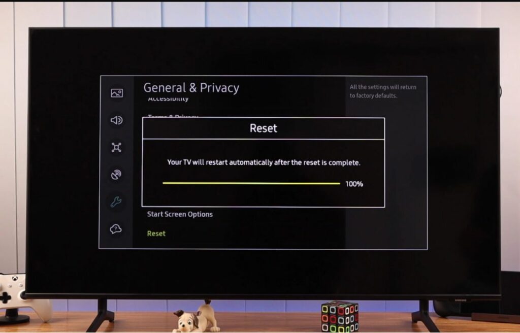 Successful reset of a Samsung smart TV