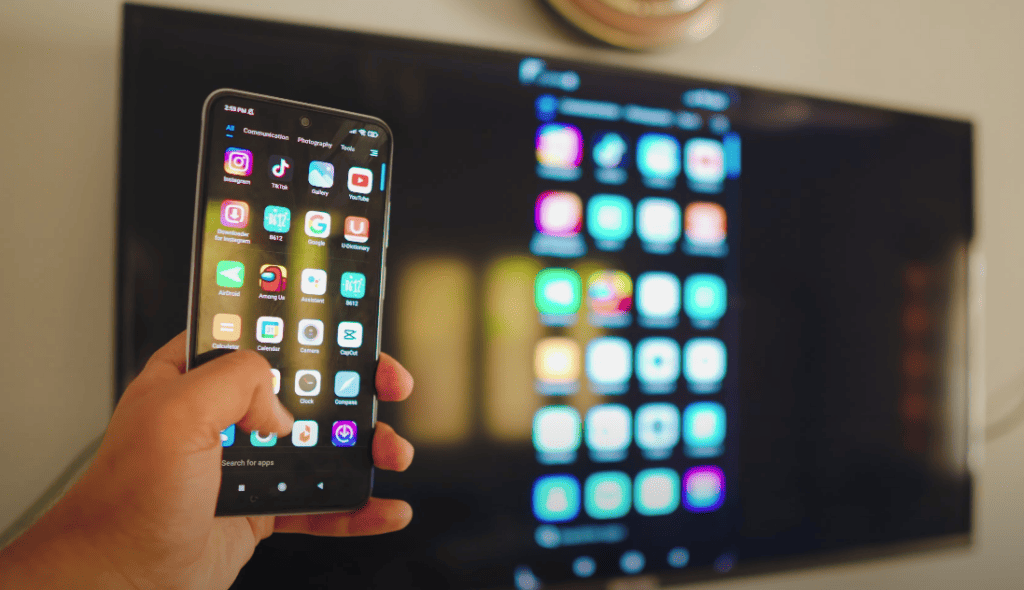 Screen Mirroring  to cast your screen from your cellphone to the TV