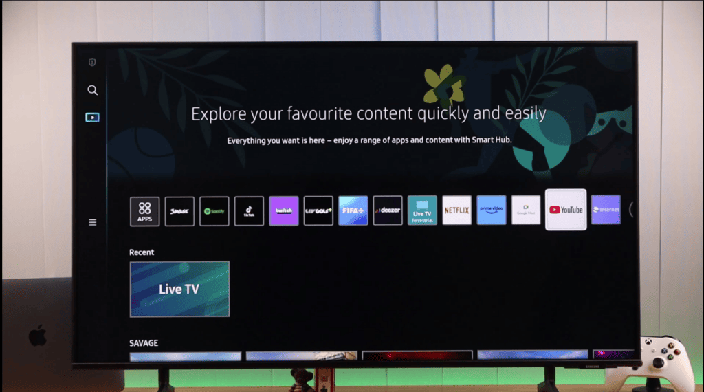 YouTube TV app on a Samsung TV