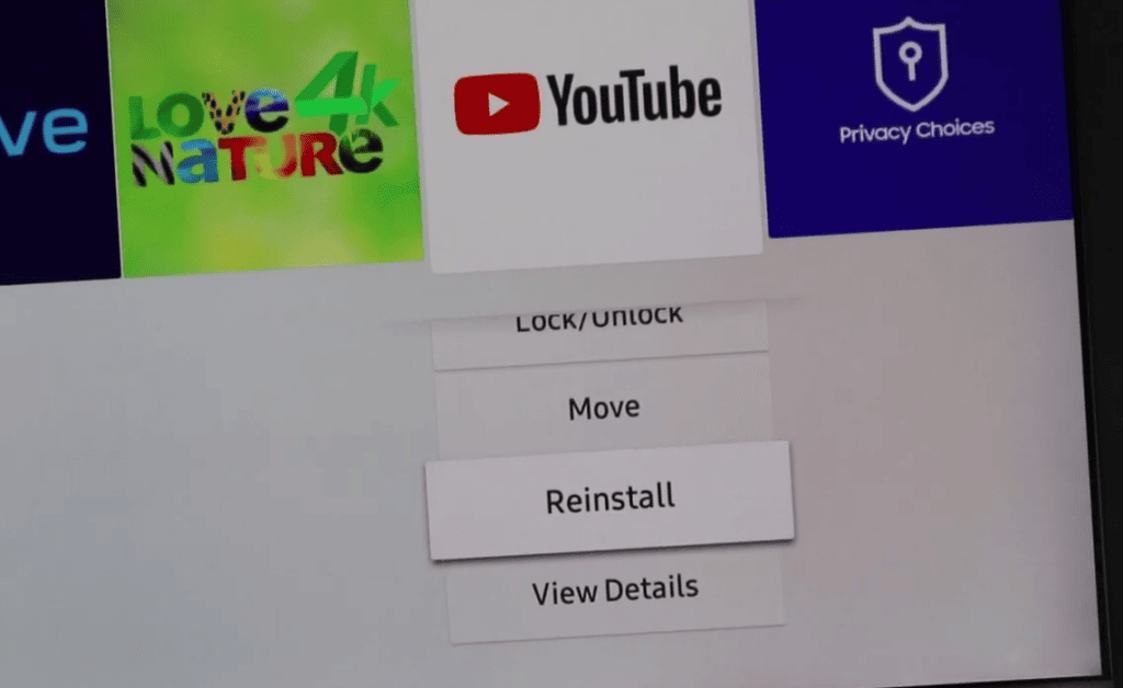 Reinstalling the YouTube TV app