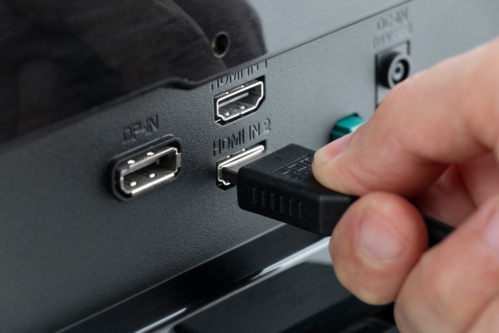 HDMI plugging in a TV