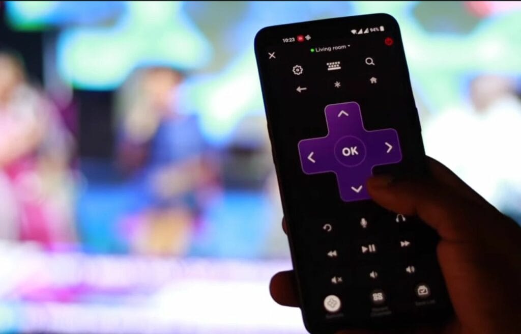 using mobile device as remote through Roku mobile app