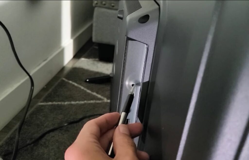physical reset button on a TV
