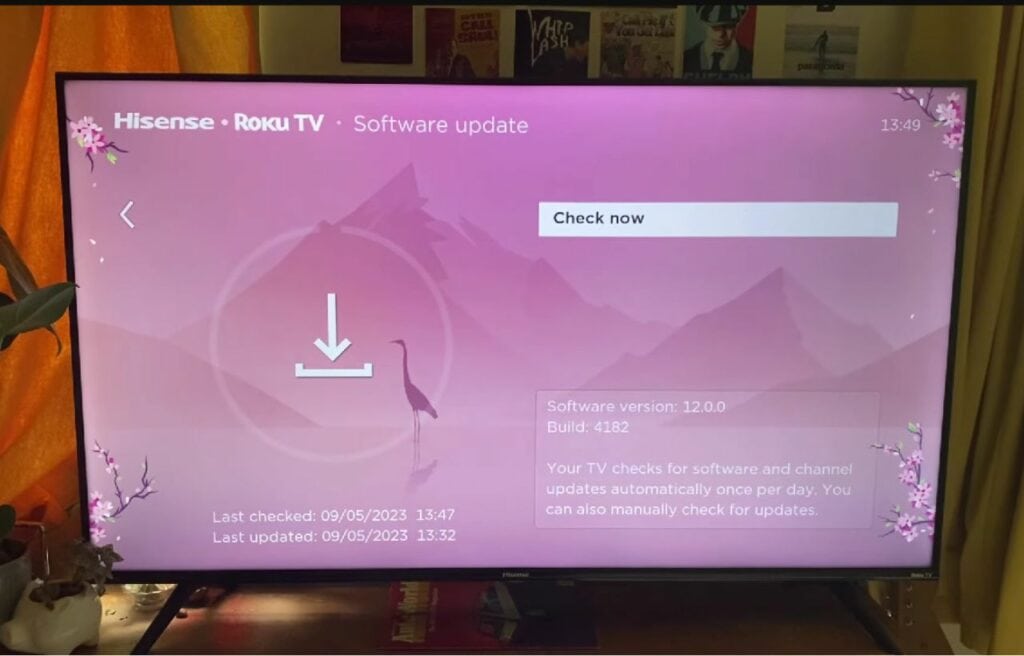 Updating a Roku TV software