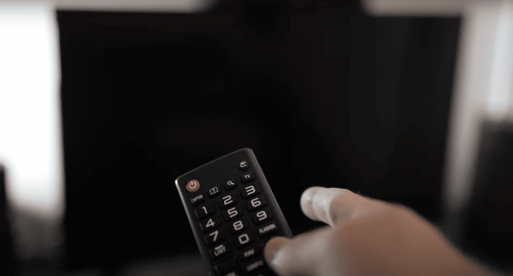 Remote pointing on a blank Toshiba TV