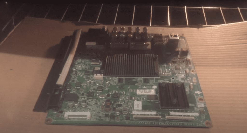 Baking the Toshiba TV board