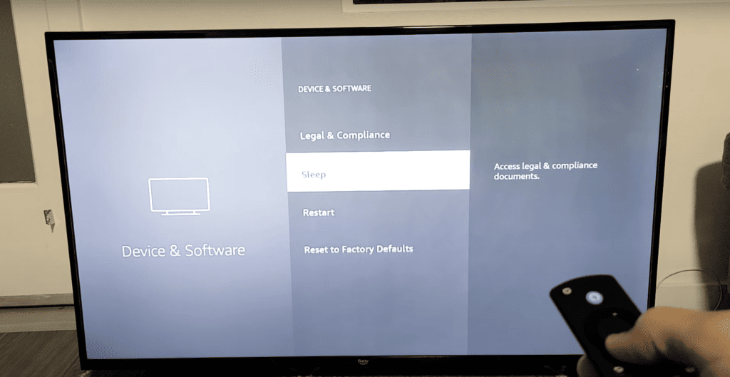 Sleep mode setting on Toshiba TV